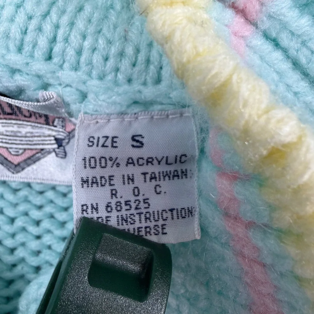 Helium Vintage Knit Sweater S Mint Green Pastel Coquette‎ Grandmacore Soft Girl